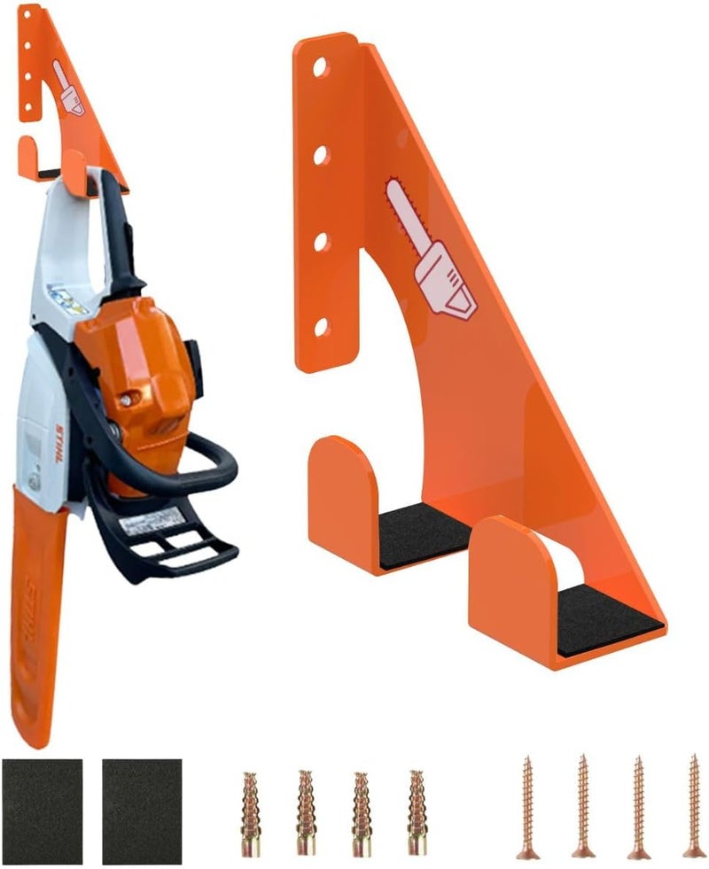 Fijaru Chainsaw Holder - 180LB Heavy-Duty Alloy Steel Wall Mount Set, Chainsaw Accessories, Universal Fit for Stihl, Husqvarna, Echo Saws, Rust-Proof & Space-Saving Design (Garage, Workshop) - Image 1